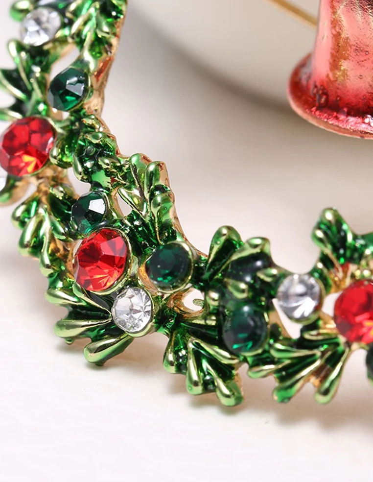 Broche couronne de Noël