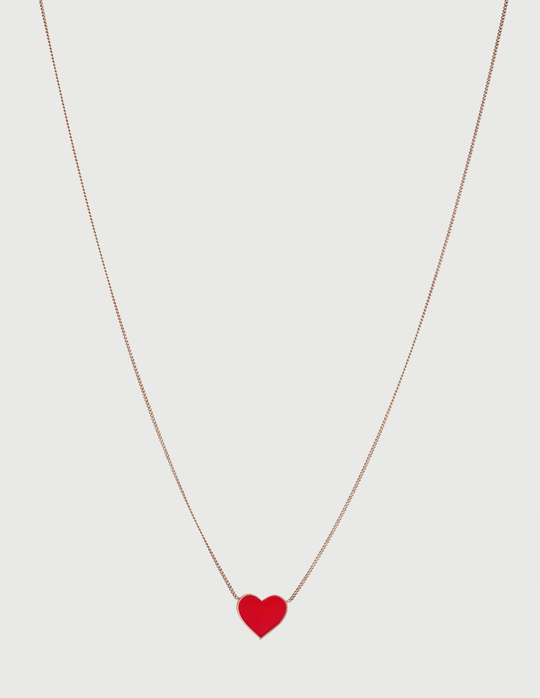 Collier pendentif cœur rouge 2
