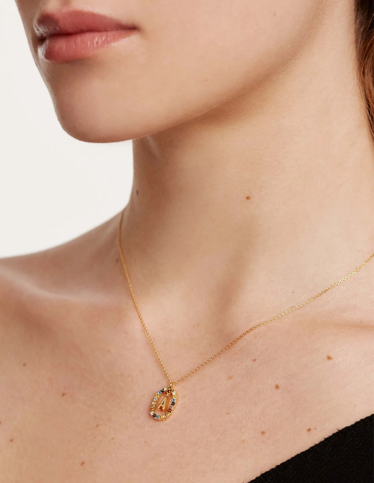 collier médaille initiale lettre 2