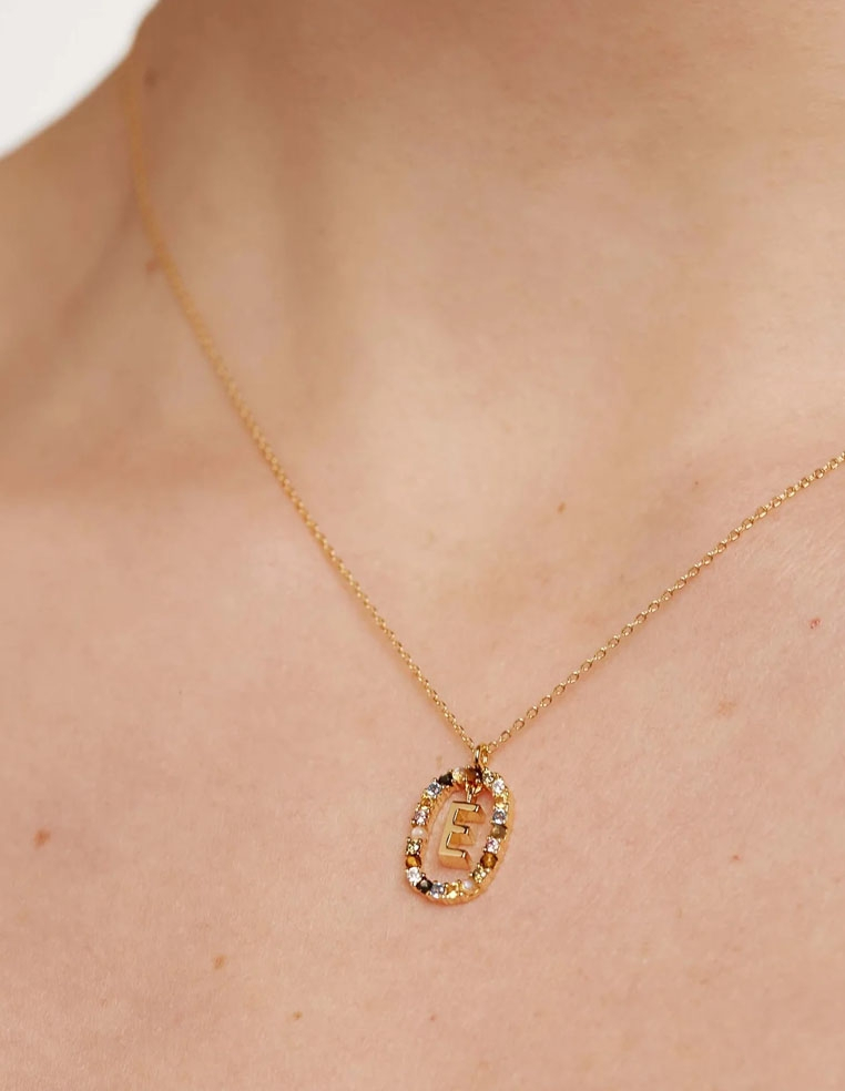 collier médaille initiale lettre