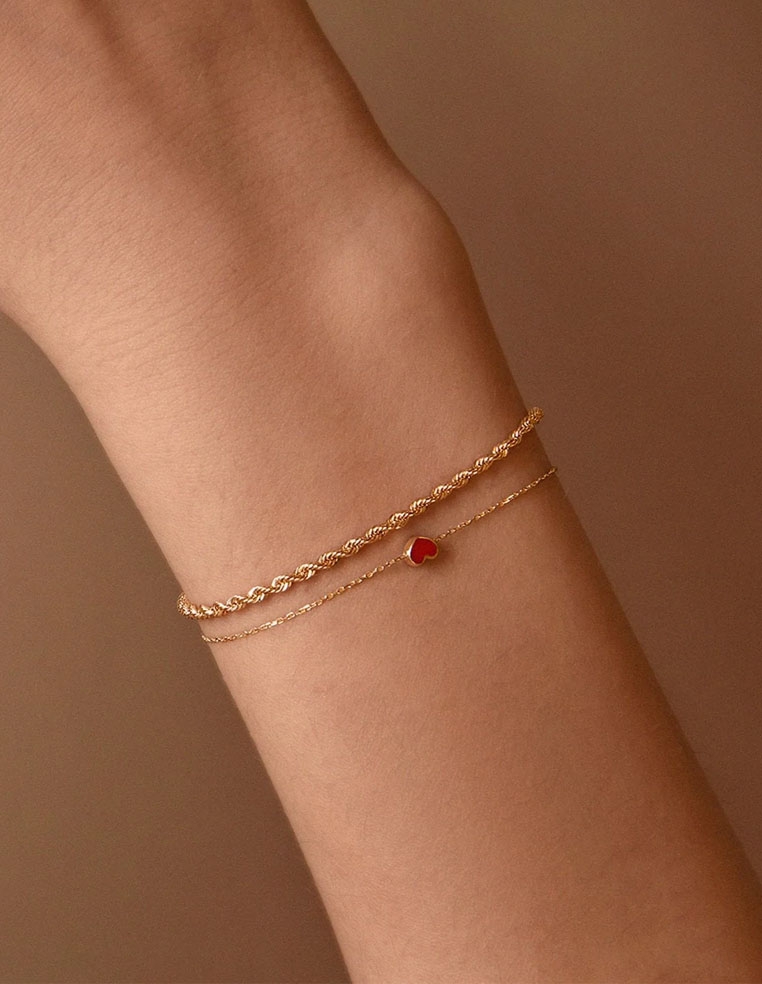 bracelet coeur rouge happy hearts