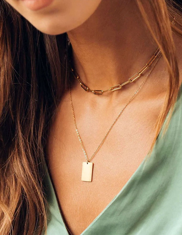 collier doré chaine trombone pour femme 2