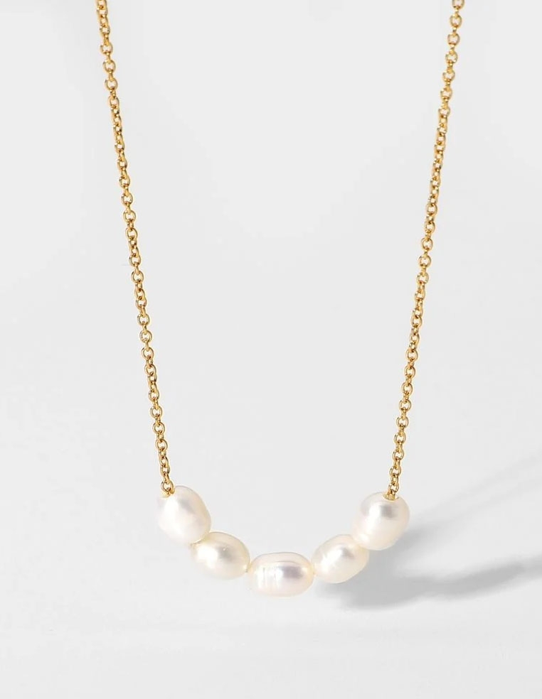 Chaîne collier perles d'eau douce pour femme