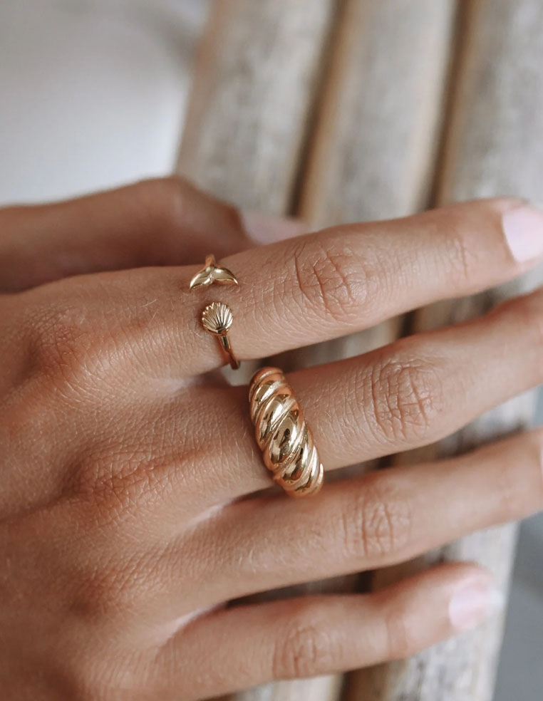 Bague doré ajustable pour femme