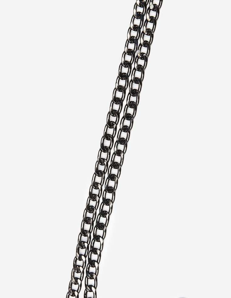 Chaîne bandoulière en métal noir pour coque de téléphone ou sac à main Chaîne bandoulière en métal noir pour coque de téléphone ou sac à main