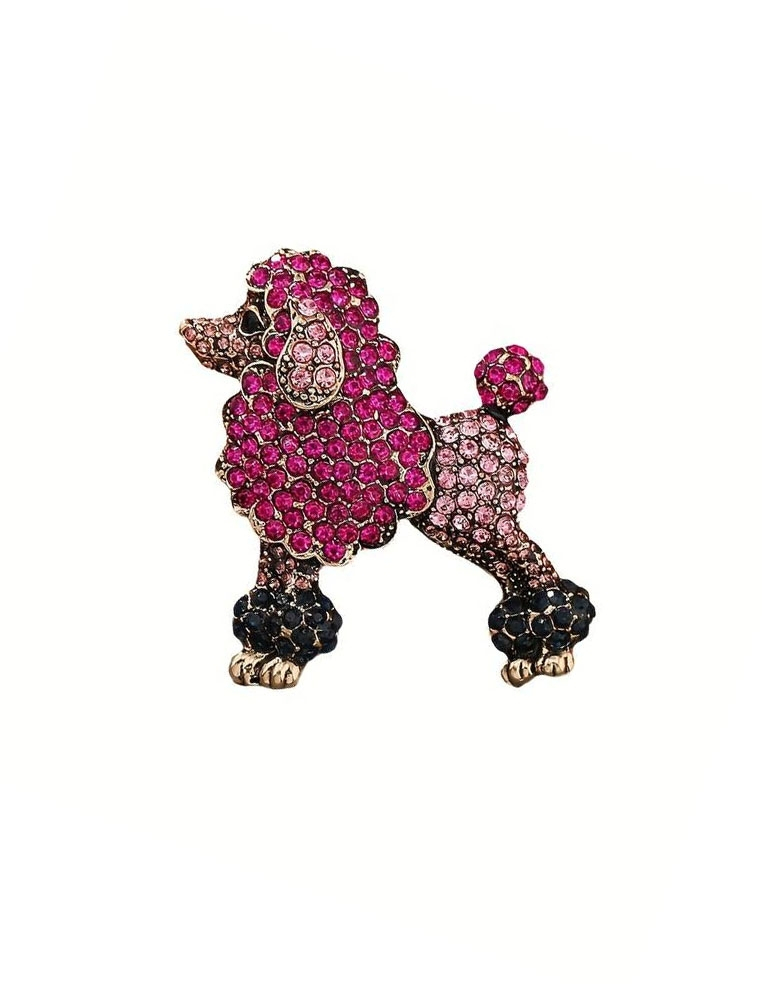 Broche bijou pour femme petit chien caniche