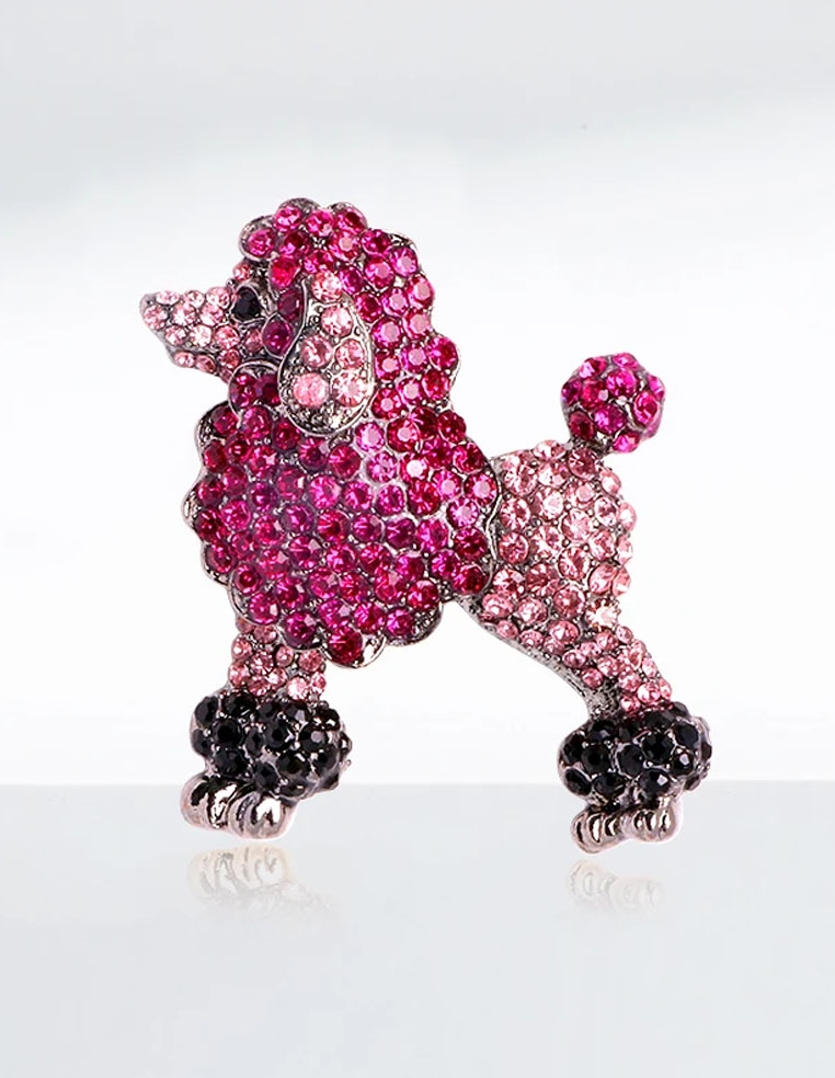 Broche bijou pour femme petit chien caniche 2