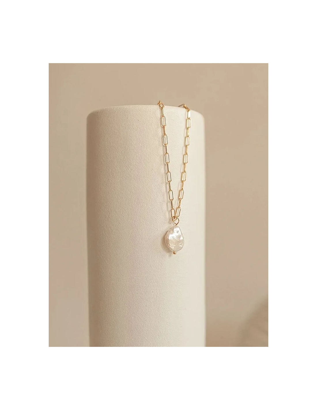 Collier Argent 925 Avec Pendentif Perle Naturelle - Femme, Chaîne 40+5 Cm, Zirconias, Coffret Cadeau