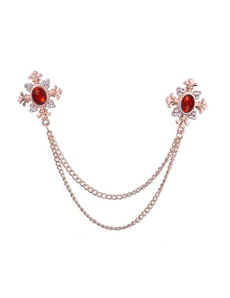 broche double de col chemisier pour femme