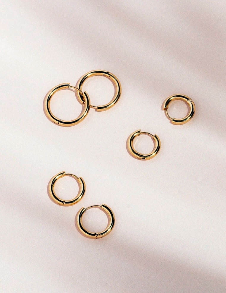 Boucle d'oreille anneau créole or doré piercing anneau pour femme 2