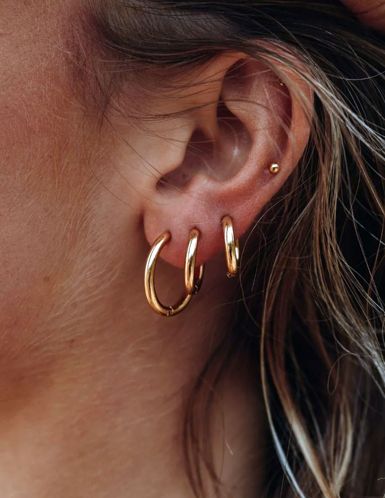 Boucle d'oreille anneau or doré piercing anneau pour femme Boucle d'oreille anneau or doré piercing anneau pour femme