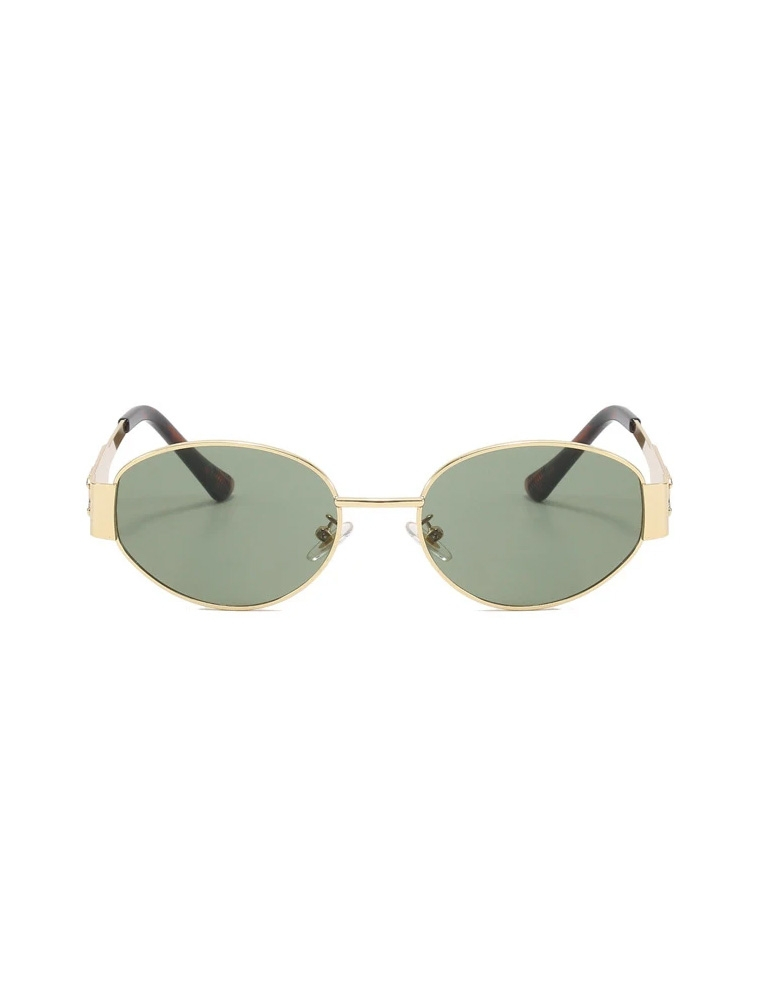 Lunettes de soleil pour femme forme ovale en metal dore triomphe