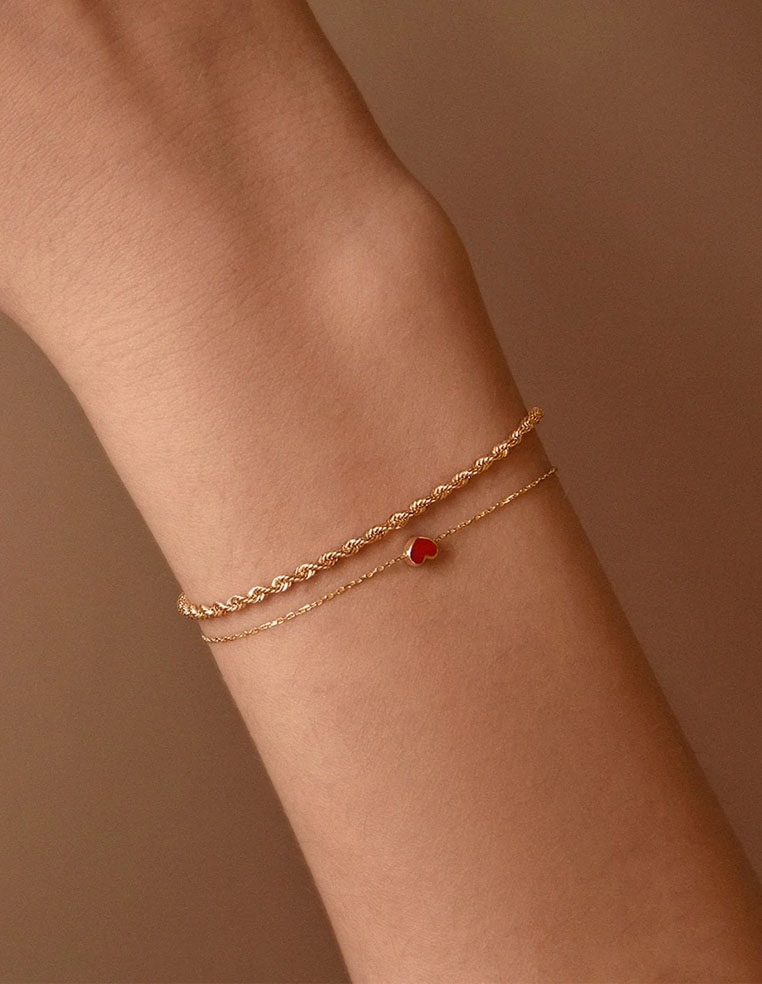 Bracelet pour femme coeur rouge amore