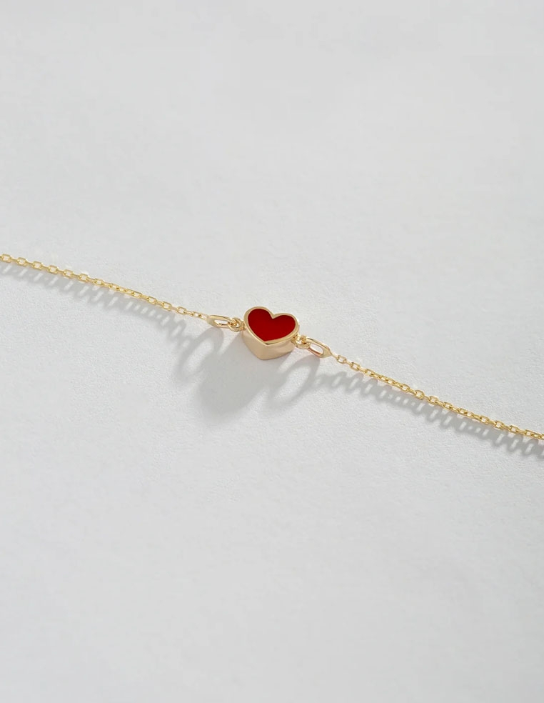 Bracelet pour femme coeur rouge amore Bracelet pour femme coeur rouge amore