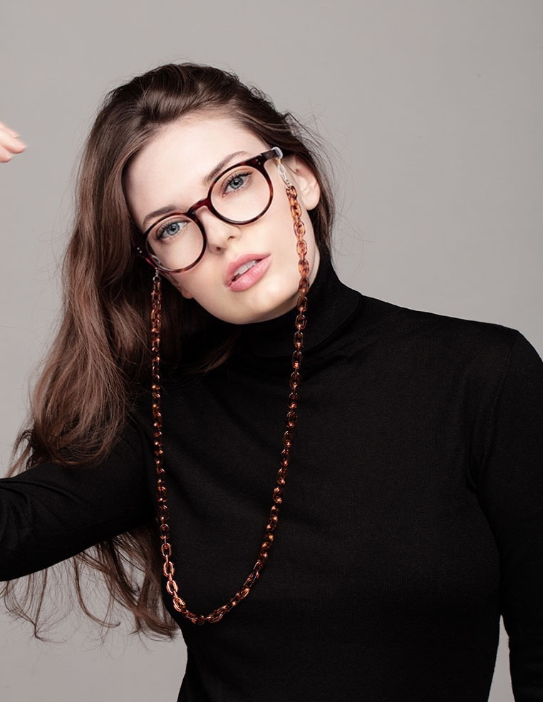 chaîne à lunettes écaille