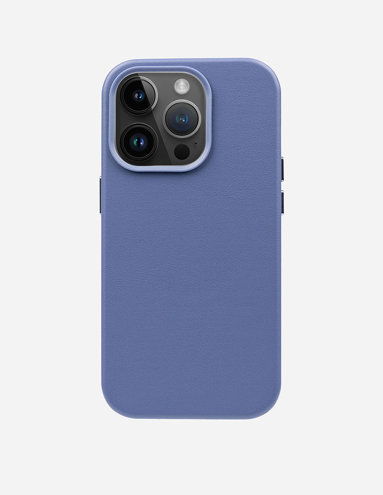 coque iphone 16 Pro Max en cuir violet mauve
