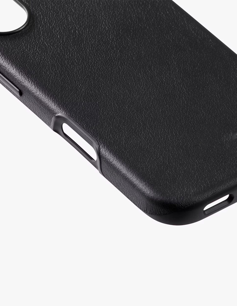 coque iphone 16 en cuir noir