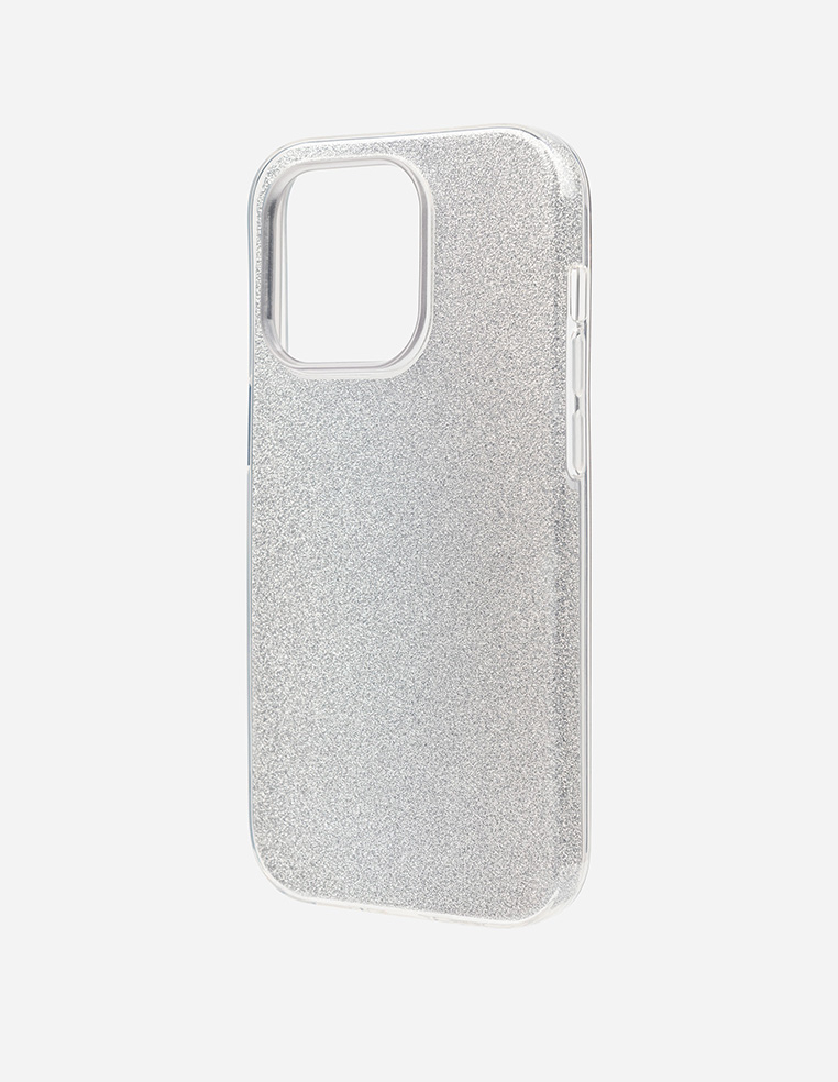 coque iphone paillettes argenté 2