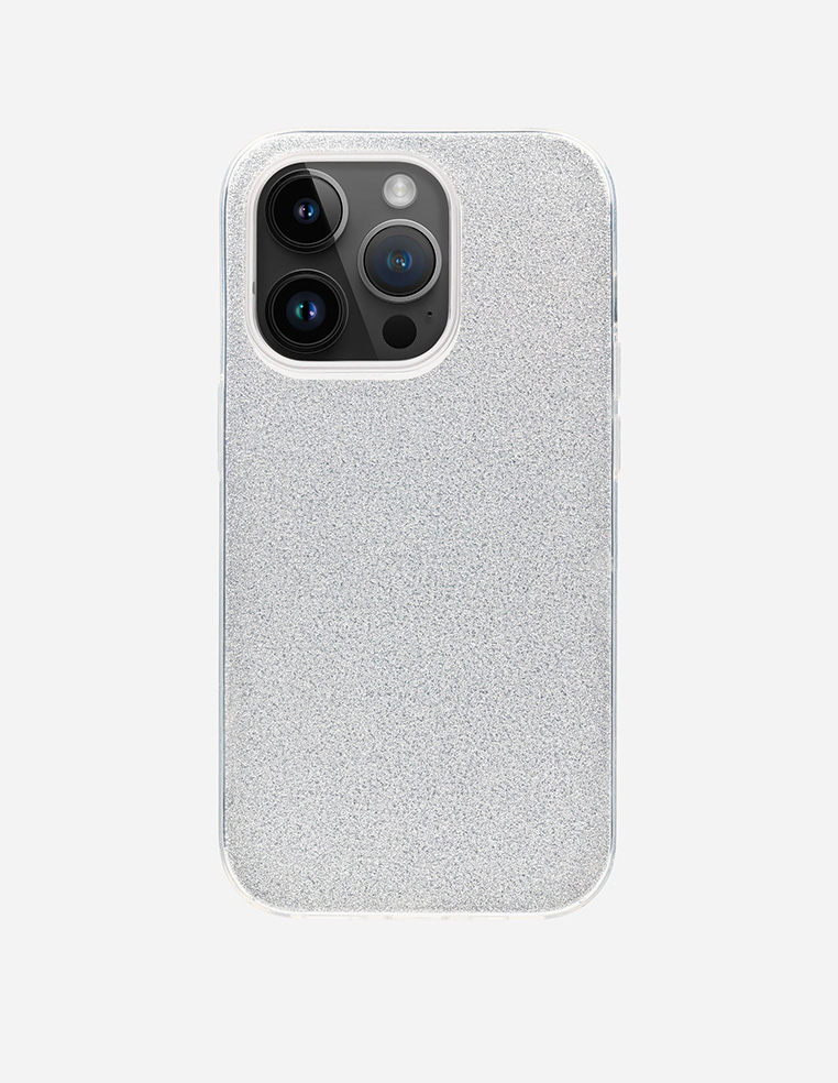 coque iphone paillettes argenté