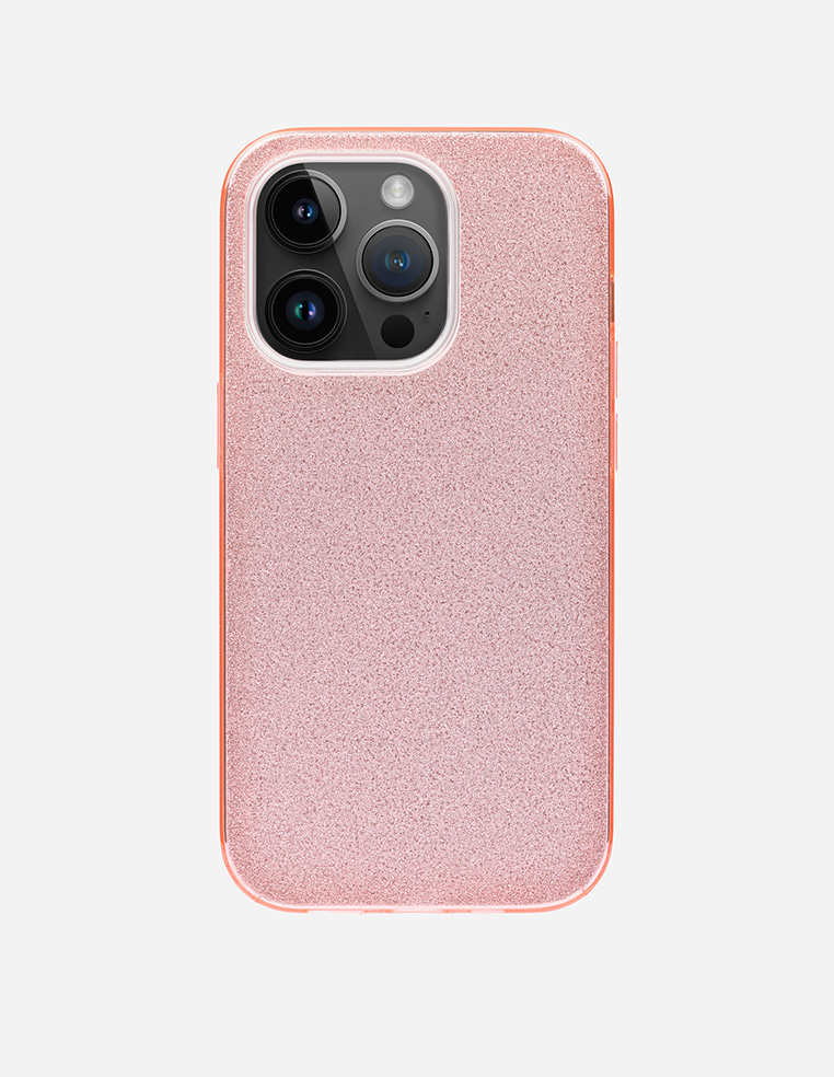 coque iphone paillettes rose