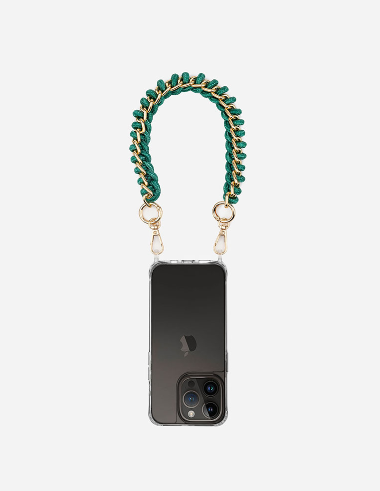 Chaîne de téléphone courte 40 cm verte