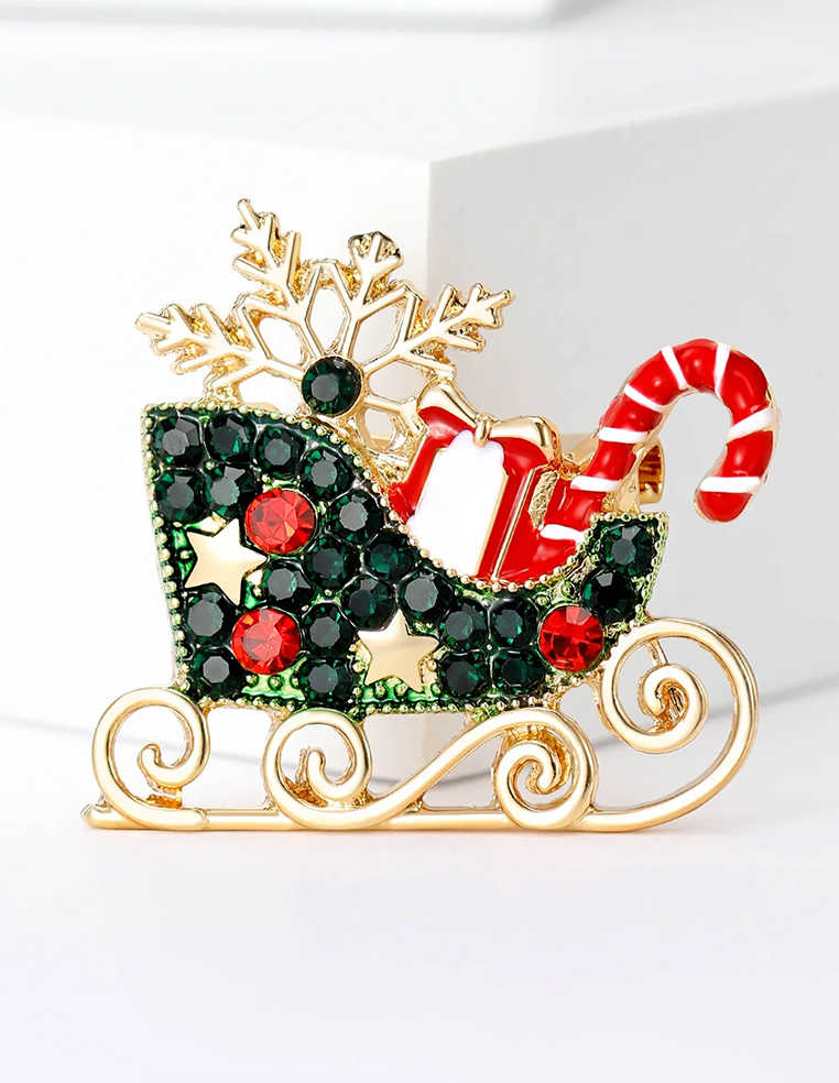 Broche de noël traîneau du père noel
