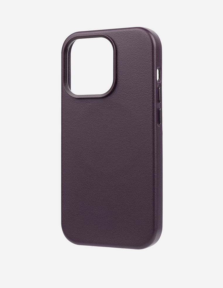 Coque en cuir iPhone 15 Pro Max Prune Coque en cuir iPhone 15 Pro Max Prune