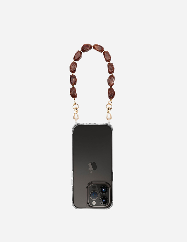 Chaîne de téléphone courte 30 cm en perles adèle