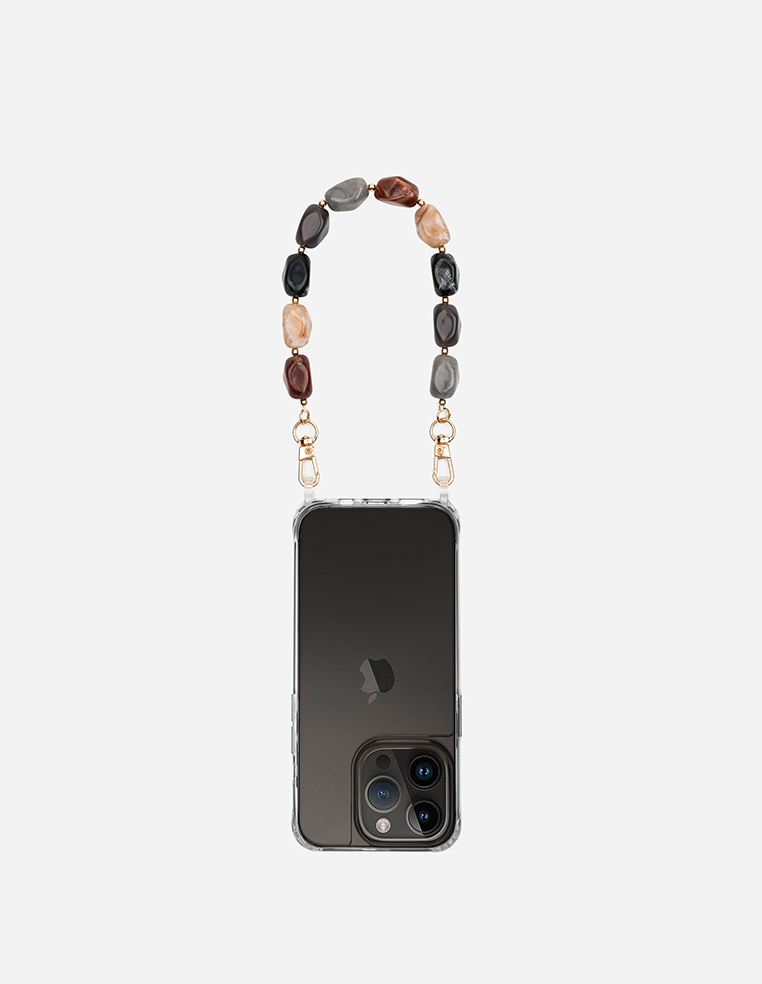 Chaînette gri-gri de téléphone courte 30 cm en perles adèle