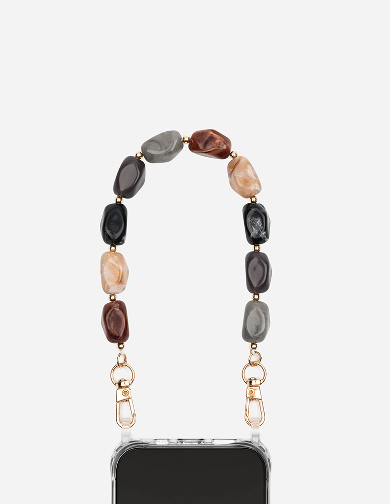 Chaînette gri-gri de téléphone courte 30 cm en perles adèle