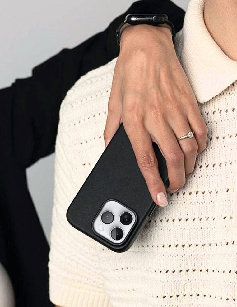 Coque en cuir de luxe pour iPhone 16 Pro Max femme