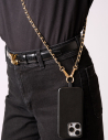 Ensemble coque en cuir noir & chaîne Paulette
