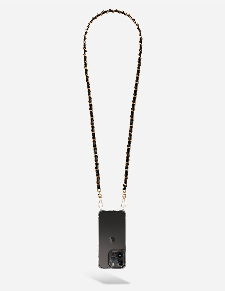 Coque en cuir & chaîne Paulette