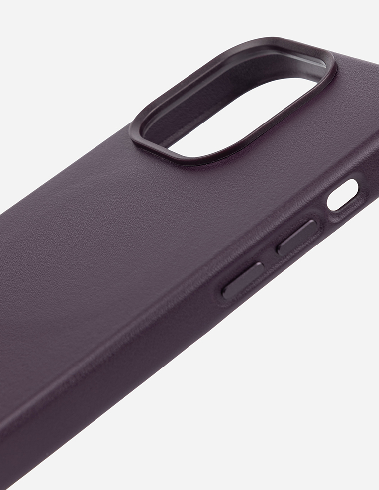 coque cuir iphone mauve aubergine 15 Pro Max