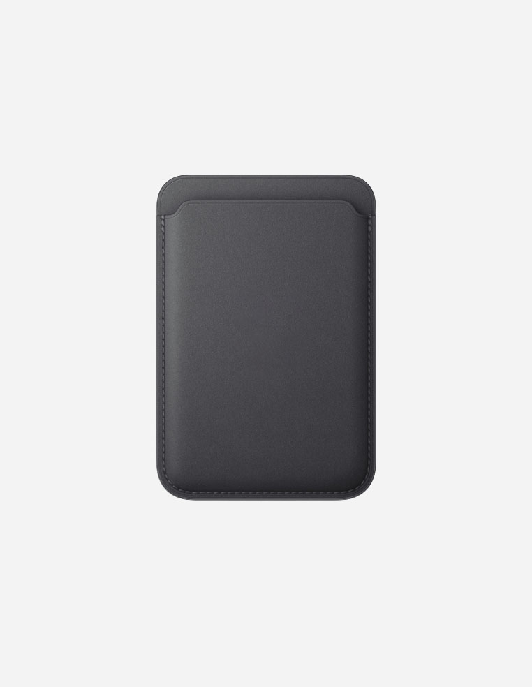 Porte‑cartes en cuir véritable pour iPhone avec MagSafe noir