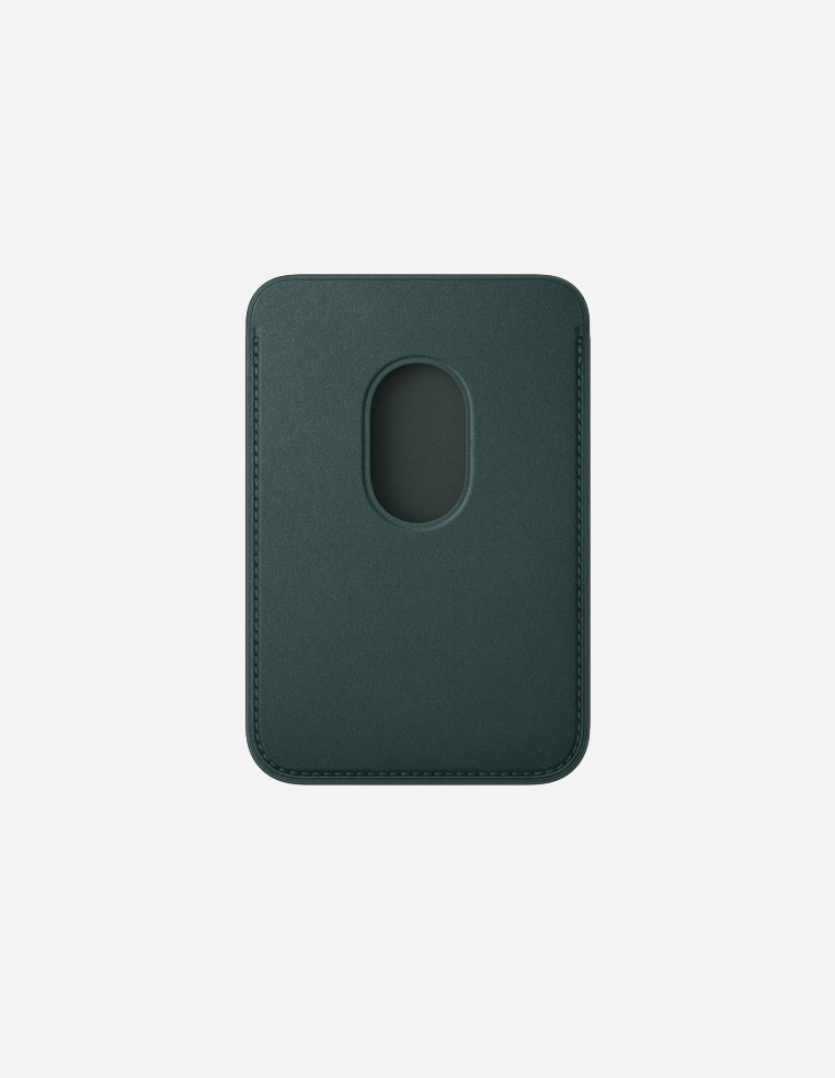 Porte‑cartes en cuir véritable pour iPhone avec MagSafe vert forêt Porte‑cartes en cuir véritable pour iPhone avec MagSafe vert forêt