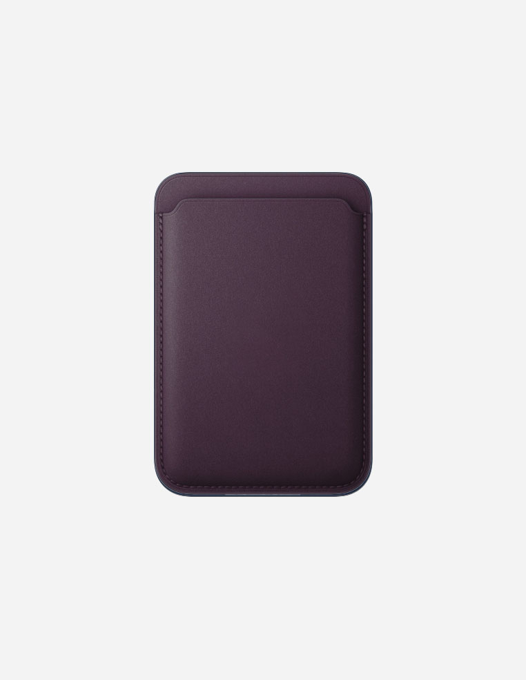 Porte‑cartes en cuir véritable pour iPhone avec MagSafe violet