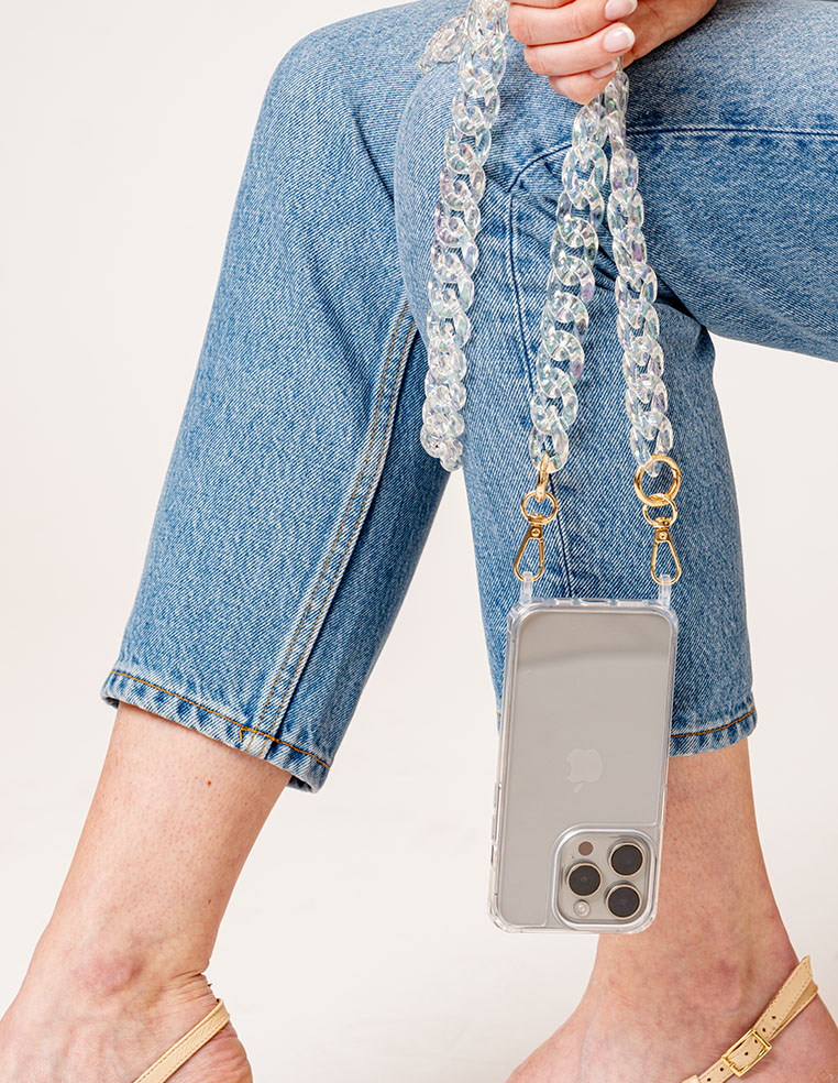 Ensemble coque anneaux transparente & chaîne Zoé