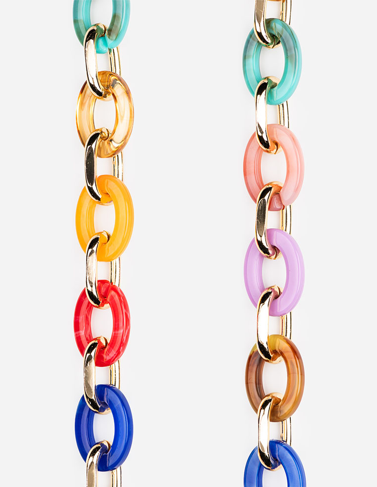 chaine de téléphone coloré en maillon résine