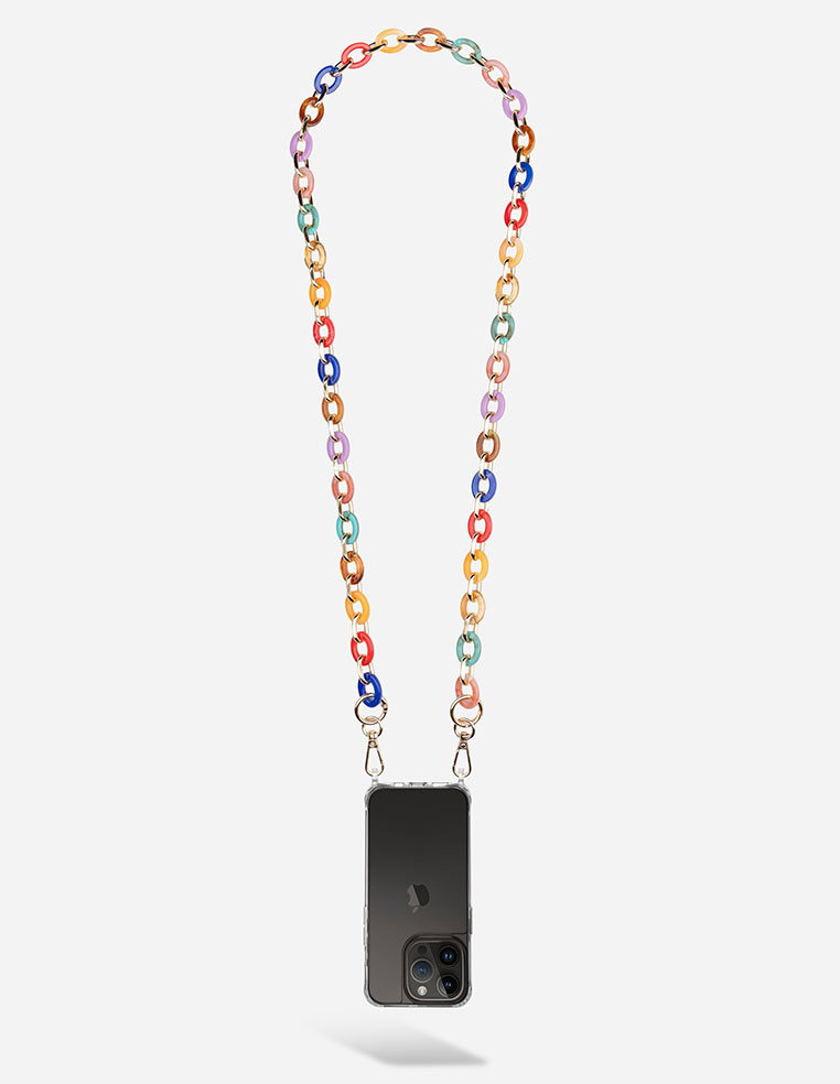 chaine de téléphone coloré en maillon résine 2