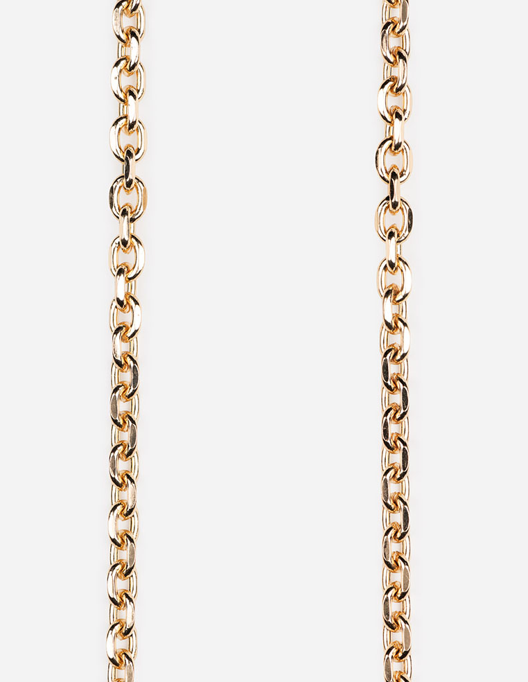coque et chaine de téléphone en métal doré petite maille