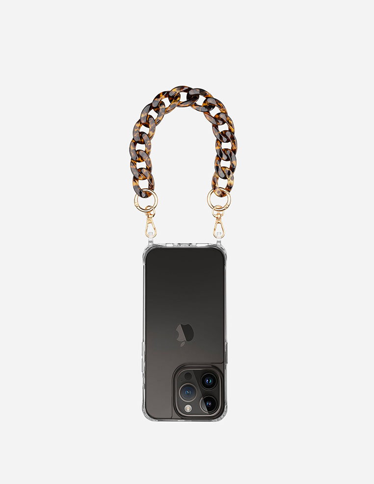 Chaîne courte bijou de téléphone Léopard