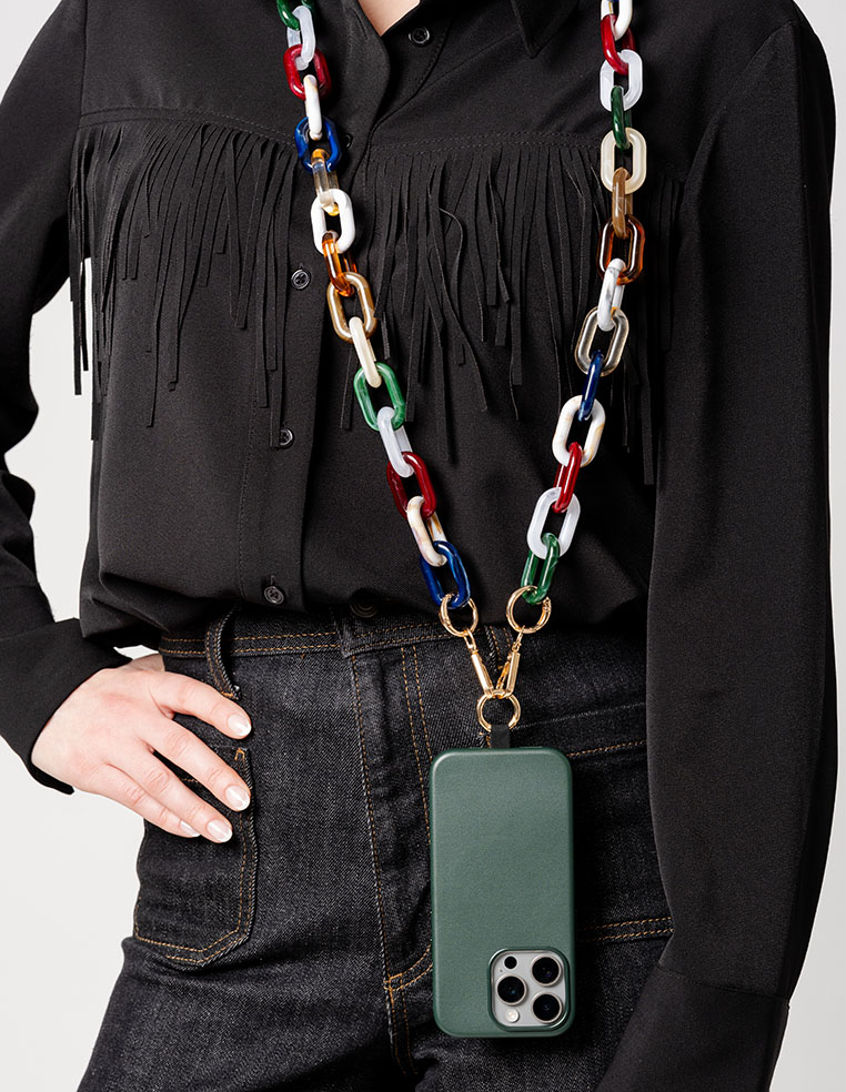 Chaîne de téléphone anneaux en résine ovales Chaîne de téléphone anneaux en résine ovales