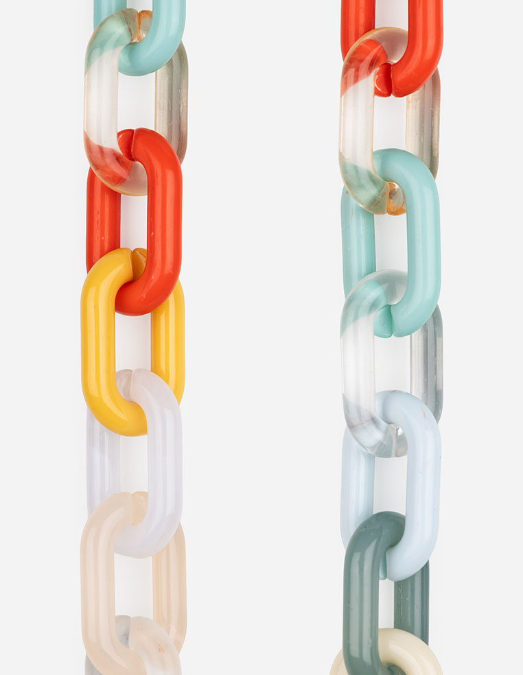 Chaîne de téléphone anneaux en résine ovales