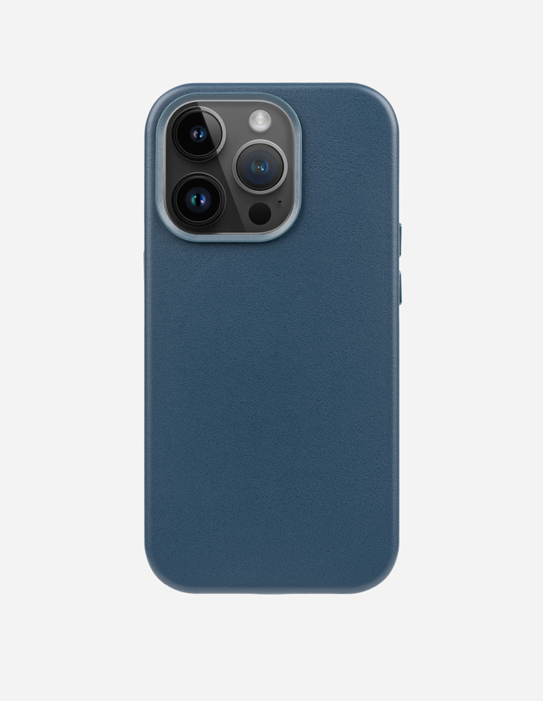 Ensemble coque en cuir bleue & chaîne Bella