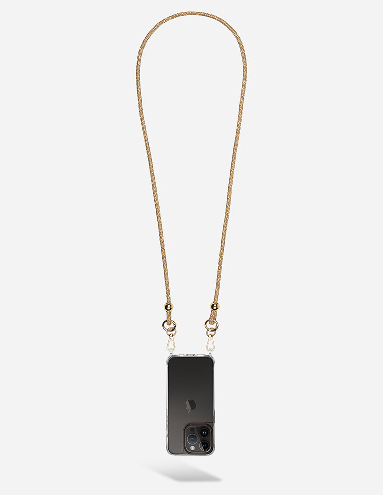 Cordon de téléphone pour chaîne bandoulière iPhone strass doré femme
