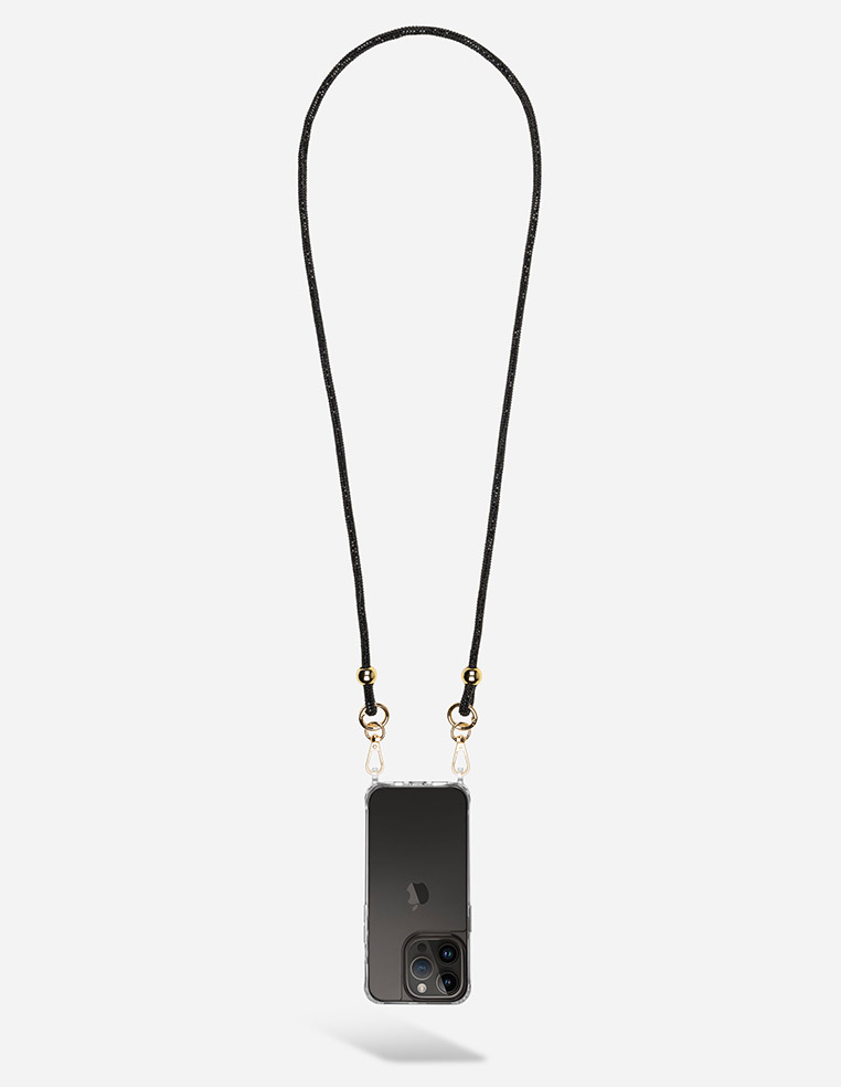 Cordon de téléphone pour chaîne bandoulière iPhone strass doré femme