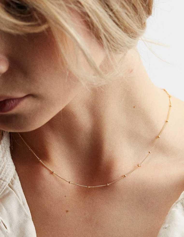 Collier petites boules dorée fines billes BELLA Collier petites boules dorée fines billes BELLA