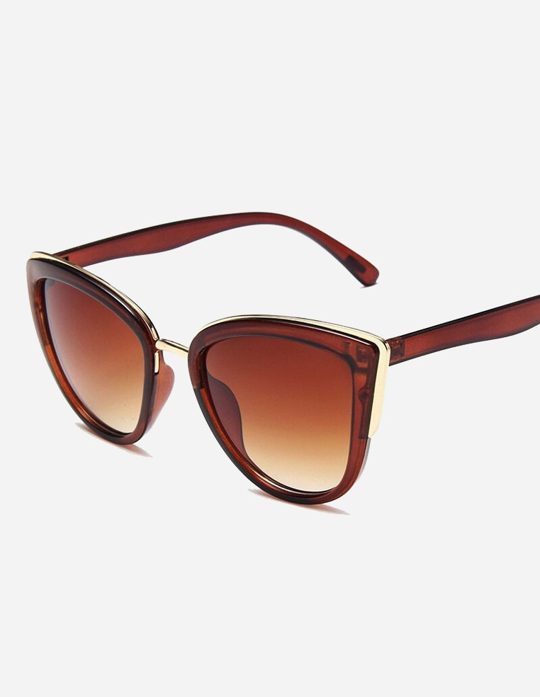 Lunettes de soleil tendance vintage papillon pour femme marron Lunettes de soleil tendance vintage papillon pour femme marron