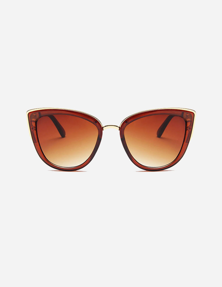 Lunettes de soleil tendance vintage papillon pour femme marron Lunettes de soleil tendance vintage papillon pour femme marron